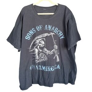 Y2K Vintage Sons of Anarchy CA Graphic T-Shirt Mens 3XL Black Reaper SOA Skull